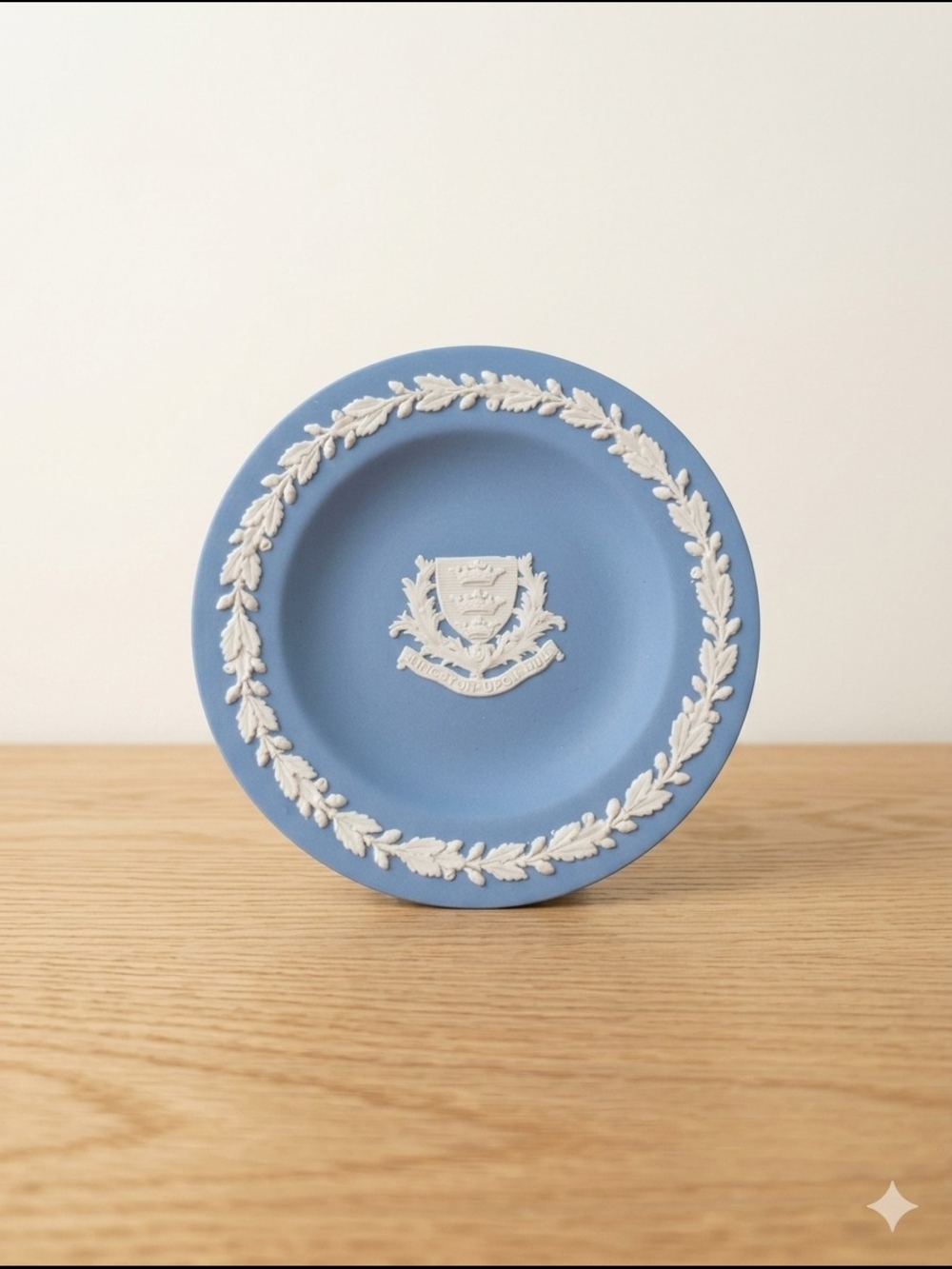 Vintage Wedgwood Blue Jasperware Kingston Upon Hull Mini Plate Dish